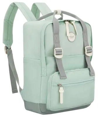 Productafbeelding van Peterson dames rugzak, stadsmodel, nylon, grijs/mintgroen, 16 liter, 38 cm