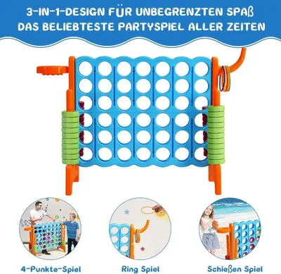 Produktbild von Großes 4-Gewinnt Jumbo 4-Gewinnt Set 84 x 33 x 79 cm Blau + Orange