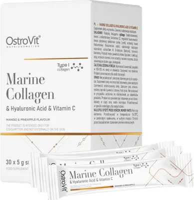 Produktbild von OstroVit Marine Collagen + Hyaluronsäure + Vitamin C MANGO ANANAS 30x5 g