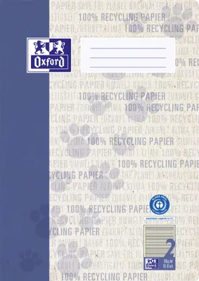Produktbild von Oxford Schulheft "Recycling" DIN A4 16 Blatt Lineatur 2