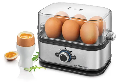 Eierkocher für 6 Eier, 3 Kochprogramme, Edelstahl, 400 W