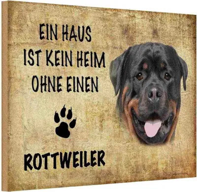 Produktbild von vianmo Holzschild 20x30 cm Rottweiler Hund ohne kein Heim Tier Haustier
