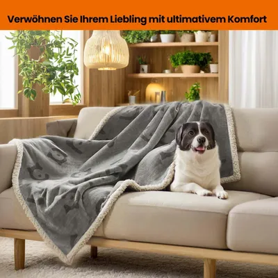 Immagine prodotto di Coperta per animali domestici – coperta per cani – coperta per gatti – tessuto sherpa morbido – 127 x 101 cm – grigio