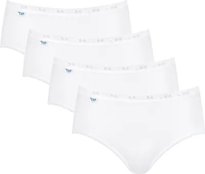 Produktbild von Sloggi Women Basic Midi, dames midi slip (4-Pack), wit