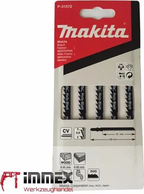 Produktbild von Makita P-31572 Bügelsägeblatt 100 x 1,27 mm 3/14 TPI - HCS - Holz - 5 Stk