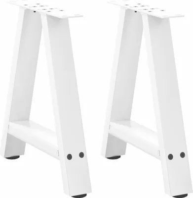 Produktbild von Couchtischbeine A-Form 2 Stk. Weiß 38x(42-43) cm Stahl