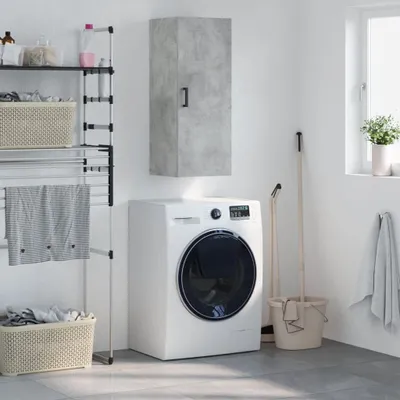 Zdjęcie produktu dla vidaXL Szafka ścienna betonowa szara 34,5x34x90 cm