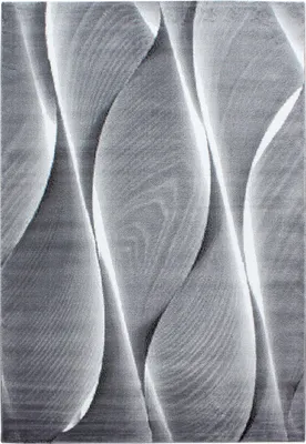 Image de Teppium Tapis 160x230 cm Gris, Design Moderne Effet Bois avec Vagues, Poils Courts pour Salon, Chambre, Salle à Manger ou Cuisine, Lavable