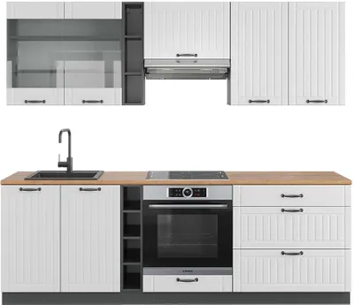 Zdjęcie produktu dla Szafka kuchenna Vicco Fame-Line Biały dworek/antracyt 235 cm , BP Dąb, Model 42557