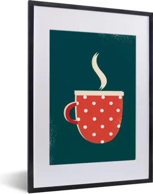 Produktbild von MuchoWow® MuchoWow® Gerahmtes Poster Becher - Weihnachten - Winter - Flecken 30x40 cm - Poster mit zchwarzem Bilderrahmen - Wandposter Schlafzimmer