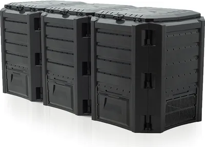 Produktbild von Komposter, 3-Kammer schwarz 1200 L COMPOGREEN IKLM1200C-S411