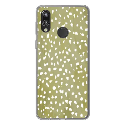 Produktbild von MuchoWow® Handyhülle Schutzhülle Hülle für Huawei P20 Lite (2020) Polka dots - Weiß - Grün Silikon Softcase Handy Hülle - Kartenhalter