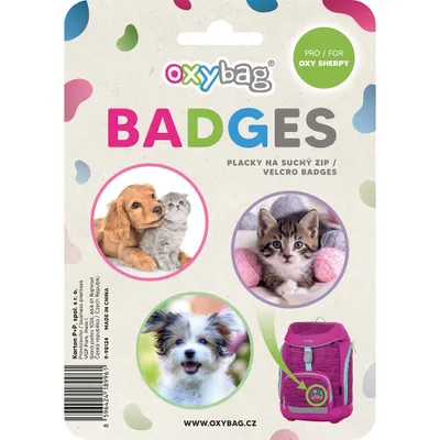 Produktbild von Selbstklebendes Badge-Set für OXY Sherpy Rucksack, 3 Stück/Set, OXY Sherpy Pets, Tiermuster