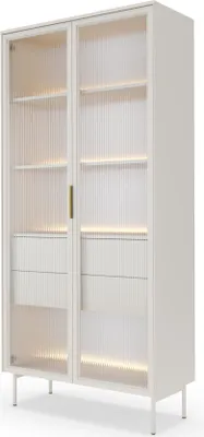 Produktbild von Furniturte24 Vitrinen Lumi - A Wohnzimmerschrank Mit Led Vitrinenschrank - Kaschmir