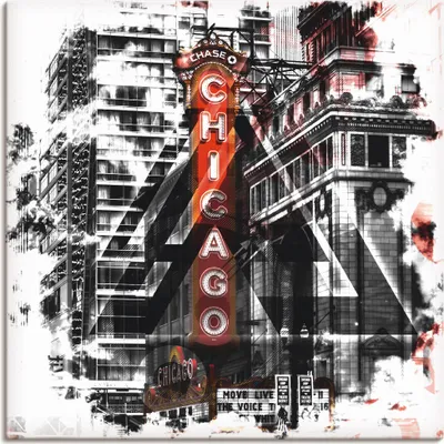 Produktbild von ARTland Leinwandbild Chicago II Größe: 40x40 cm
