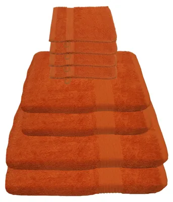 Productafbeelding van Julie Julsen Handdoekenset Terracotta, Set: 8-delig. Bestaande uit: 2 badhanddoeken, 2 handdoeken, 4 washandjes