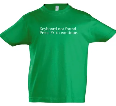 Productafbeelding van Shirt T-shirt tshirt - Keyboard Not Found - Kinder jongens - Katoen
