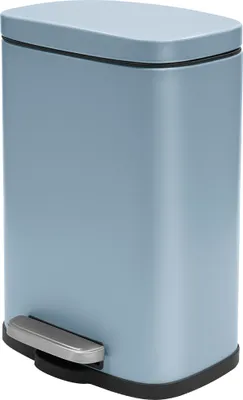 Produktbild von Spirella Kosmetikeimer 5 Liter Edelstahl mit Absenkautomatik und Inneneimer "Akira" Badezimmer Mülleimer Softclose Abfalleimer blau matt
