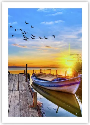 Produktbild von Poster - Poster ohne Rahmen - See Boot Wasser - 50x70 cm - Wand Bild - Wanddeko - Wandbilder - Kunstposter - Wandposter - Bilder - Kunstdruck - Wanddekoration - Wandbild - P2XPA50x70-3983
