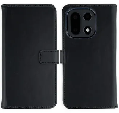Productafbeelding van Selencia Echt Leren Bookcase voor de OnePlus 15 - Zwart