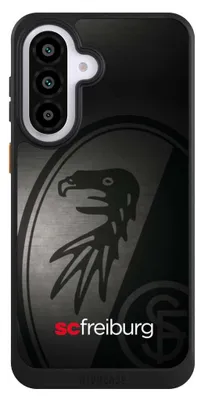 Produktbild von NIVOCASE Hülle für Samsung Galaxy A57 5G  Handyhülle NIVOcore Case Schwarz Metallic Look Offizielles Lizenzprodukt SC Freiburg