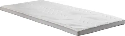 A white mattress topper on a white background.