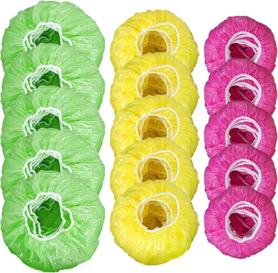 Produktbild von 60 Stück Elastische Frischhaltefolie - Wiederverwendbare - mit Gummizug - 16 cm / 21 cm / 27 cm - für Gemüse Frischeschutz,BBQ,Hotel Duschkappe