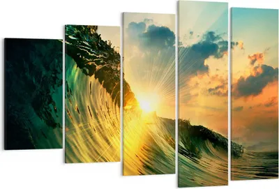 Produktbild von Bild auf Leinwand - Leinwandbild - Meer Welle Wasser - 150x100cm - Wand Bild - Wanddeko - Leinwanddruck - Bilder - Kunstdruck - Wanddekoration - Leinwand bilder - Wandkunst - EG150x100-3943
