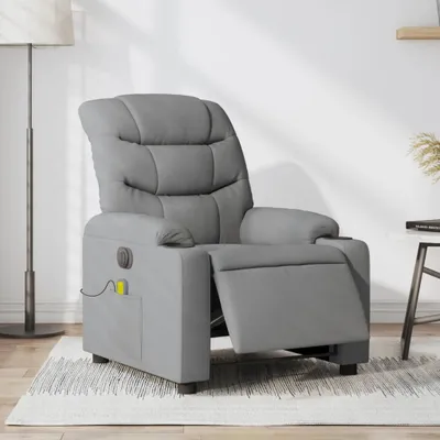 Produktbild von Massagesessel Fernsehsesel Elektrisch Hellgrau Stoff 3206636