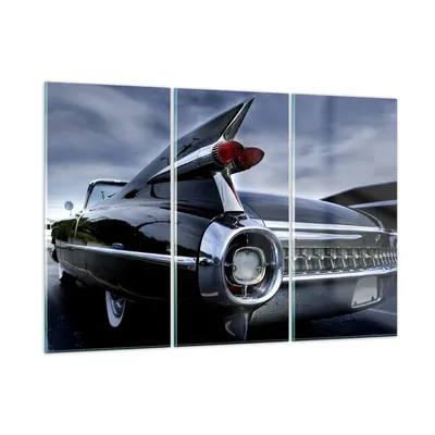 Produktbild von Bilder auf glas - Auto Retro Himmel - 165x110cm - Glasbilder - Wandbilder - Kunstdruck - zum Aufhängen bereit - Wanddekoration aus Glas - Glas Bilder - Wandbild auf Glas - 3 Teile - GCE165x110-0159
