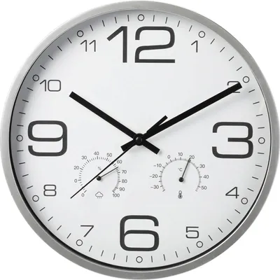 Produktbild von Wanduhr Wetterstation Kunststoff Mehrfarbig 31cm Dekoration