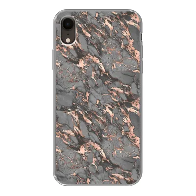 Produktbild von MuchoWow® Handyhülle Schutzhülle Hülle für iPhone XR Marmor - Rose - Grau - Muster Silikon Softcase Handy Hülle - Schutzdeckel