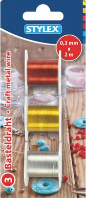 Produktbild von Stylex 46456 Basteldraht, 3 Stück á 0,30 mm x 2 m