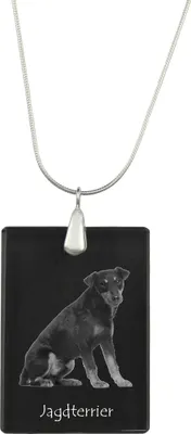 Produktbild von Jagdterrier - Kristallanhänger mit Hund, Silberhalskette mit Foto, personalisierter Anhänger der Marke Art-Dog