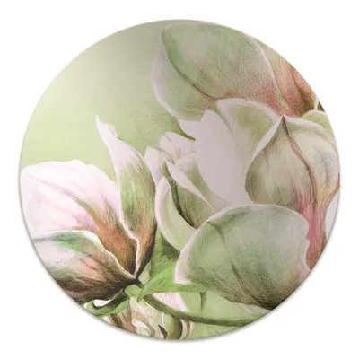 Produktbild von Rundmatte - Stuhlunterlage Bürostuhlunterlage - Rund Ø 100 cm - Bodenmatte - Fußmatte - Magnolienblumen
