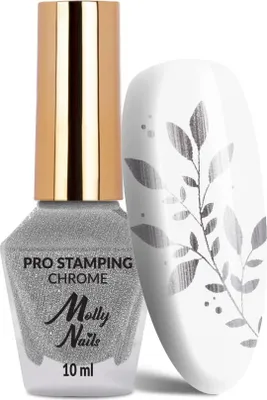 Produktbild von Molly Nails PRO Stamping Chrom-Silber-Stempellack, 10 ml