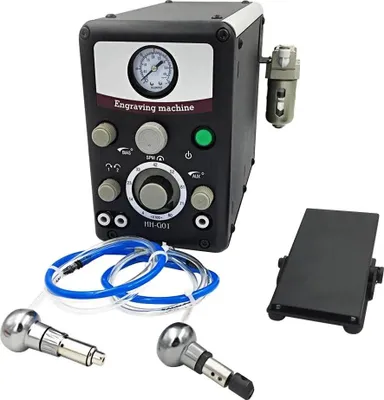 Obrázok produktu pre Gravírka na šperky – Pneumatická gravírka JH-G01 – Dvojitá – Na osádzanie kameňov a výrobu šperkov – 8 kg – 220 V, zástrčka EU