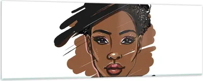 Produktbild von Bilder auf glas - Einteilig - Afrikanisch Modern Porträt - 90x30cm - Glasbilder - Wandbilder - Bilder - zum Aufhängen bereit - Wanddekoration aus Glas - Glas Bilder - Wandbild auf Glas - GAB90x30-4646
