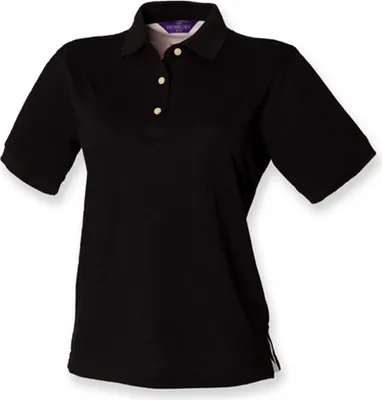 Produktbild von Henbury H121 | Damen Classic Piqué Heavy-Poloshirt - Farbe: Black - Größe: XXL