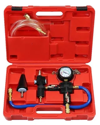 Image de Appareil de remplissage sous vide pour liquide de refroidissement - Kit de remplissage pour système de refroidissement - Adaptateur universel - Tuyau de pression - Tuyaux pour liquide de refroidissement - Pour la réparation automobile