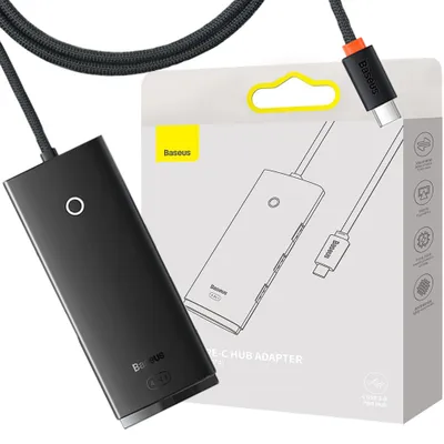 Obrázok produktu pre Baseus WKQX030401, USB Typ-C, USB 3.2 Gen 1 (3.1 Gen 1) Type-A, USB Typ-C, 5000 Mbit/s, Čierna, Akrylonitrilbutadienstyren (ABS), Okrúhly kábel
