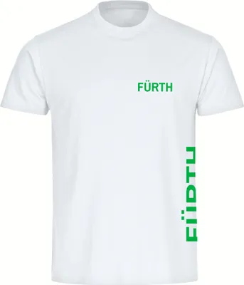 Produktbild von multifanshop Kinder T-Shirt - Fürth - Brust & Seite, weiß, Größe 128