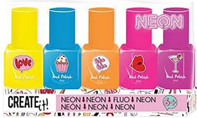 Produktbild von ERSTELLE ES! Neon-Nagellack 5er-Pack 84514