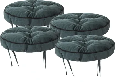 Produktbild von sada 4 polštářků na židle 38x38 cm - Pohodlný polštářek 10 cm na židli, lavici a stoličku - Polstrovaný sedák židle pro židle a lavice Green Fancy