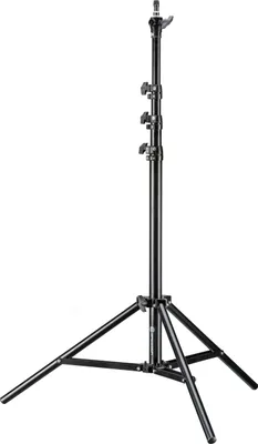 Produktbild von Bresser Lampenstativ Aluminium höhenverstellbar 80,5-240cm mit Spigotadapter schwarzes Finish klappbar für Studioleuchten