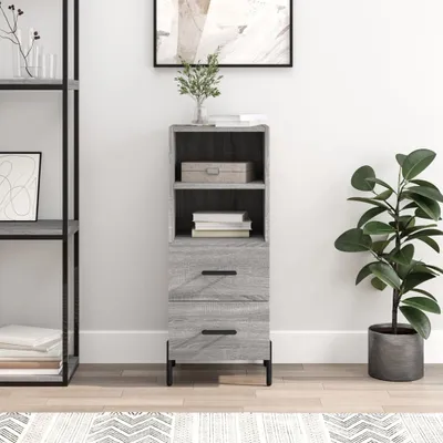 Produktbild von HOMMIE Sideboard/Kommode - elegantes Design - Buffetschrank - Grau Sonoma 34,5x34x90cm Holzwerkstoff NEU981204 - Kommoden