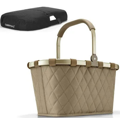 Produktbild von reisenthel Einkaufskorb Tasche Korb carrybag rhombus olive BK5047 + Cover