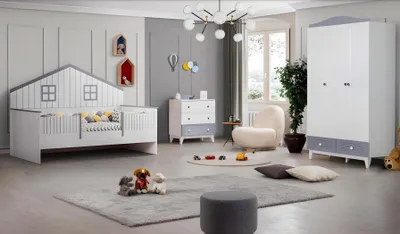 Produktbild von Modern Ausziehbares Kinderbett s Schlafzimmer Bett Holz Möbel