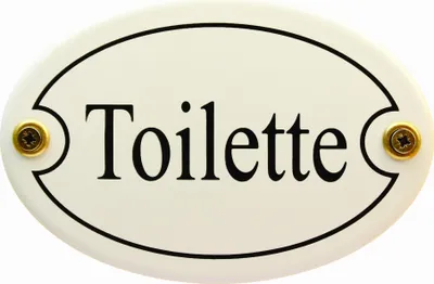 Produktbild von Emaille Türschild Toilette weiss oval Emaille Toilettenschild Schild WC Klo Kloschild