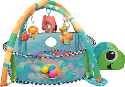 Produktbild von Schildkröte Spieldecke  mit Spielbogen Baby Matte mit 30 sensorischen Bällen